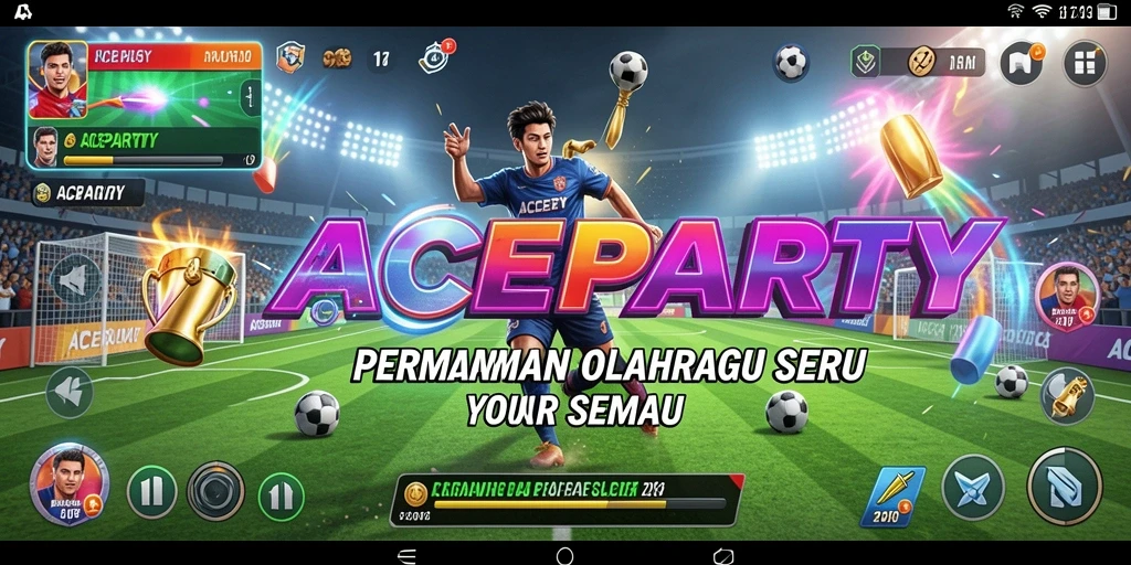 Tampilan screenshot ACEPARTY yang menampilkan aksi permainan olahraga yang mendebarkan.