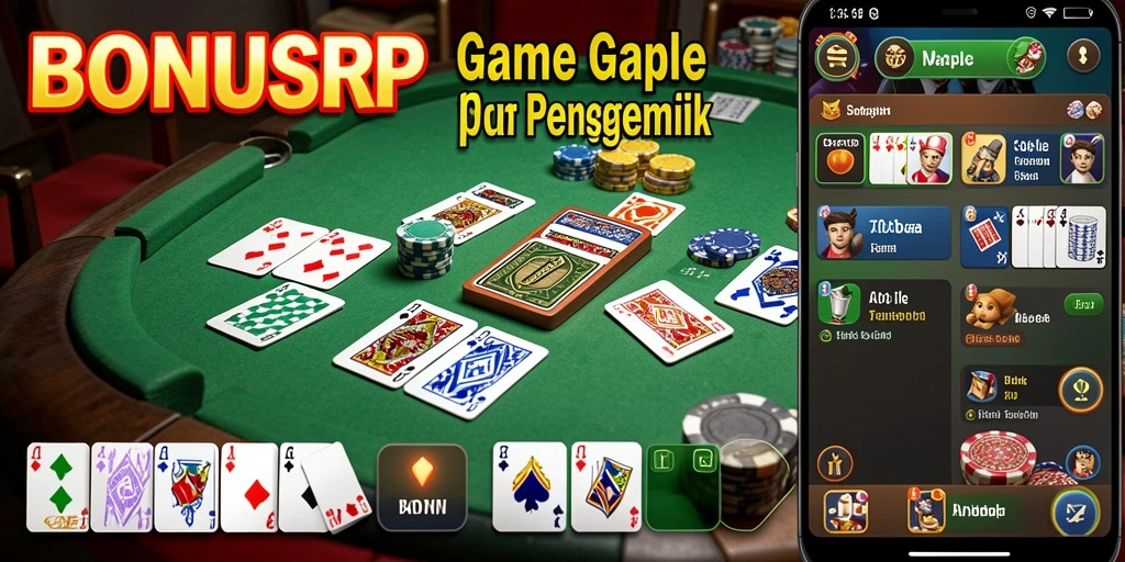 Screenshot gameplay Gaple BONUSRP yang menarik dan kompetitif.