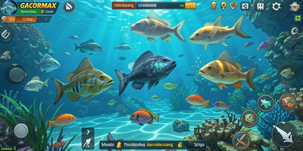 Tampilan gameplay menarik dari GACORMAX saat menembak ikan.