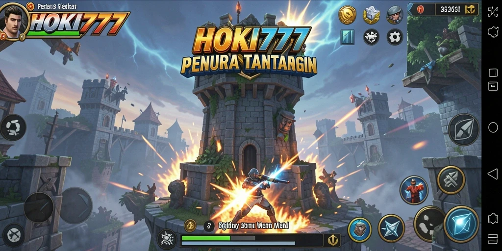 Tampilan gameplay HOKI777 dalam mode Tower Defense yang mendebarkan.