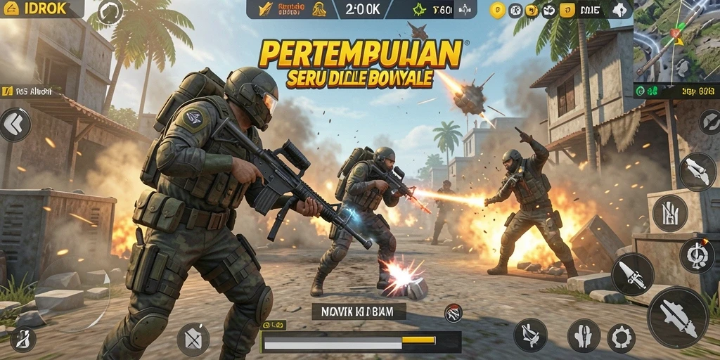 Tampilan gameplay epic dari IDROK dalam pertempuran Battle Royale.