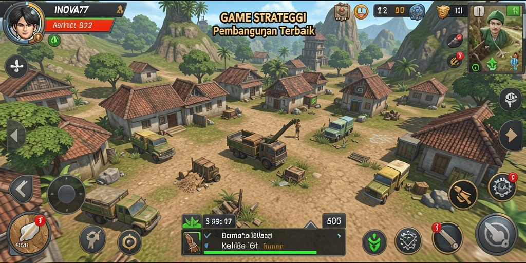 Tampilan gameplay mendebarkan INOVA77 dengan strategi pertempuran yang kompleks.