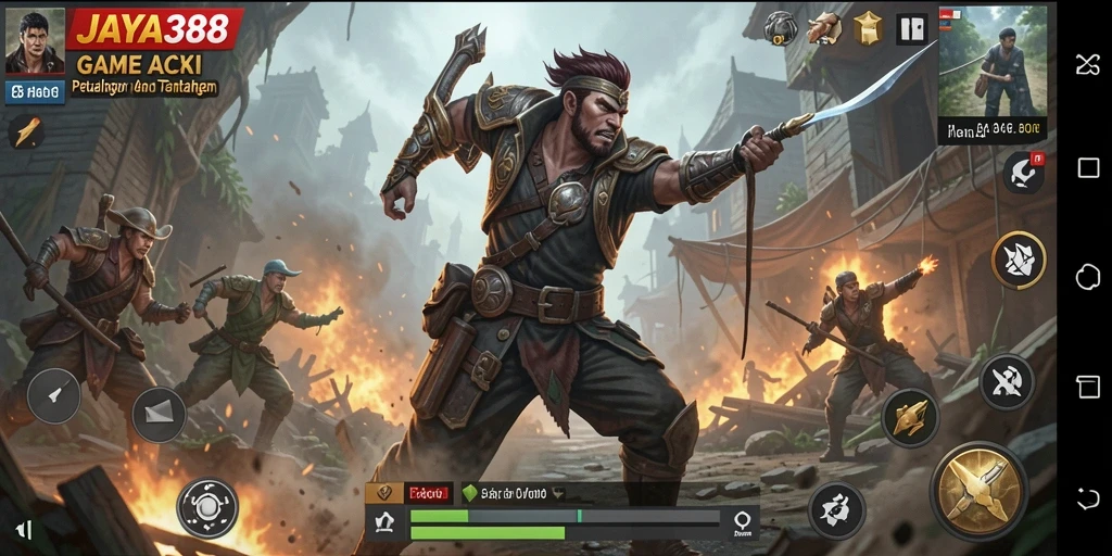 Screenshot gameplay JAYA388 yang menunjukkan aksi pertempuran seru.