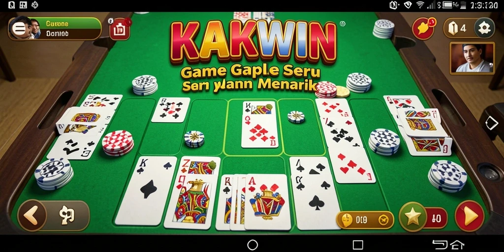 Screenshot gameplay KAKWIN yang menampilkan keseruan bermain Gaple.