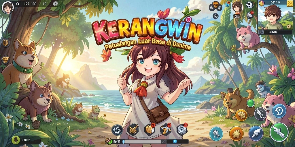 Tampilan gameplay KERANGWIN yang menampilkan aksi seru dalam dunia Anime.