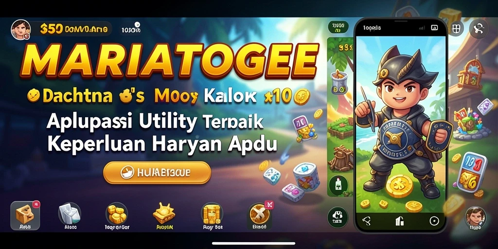 Tampilan utama aplikasi MARIATOGEL dengan fitur-fitur Utility yang lengkap.