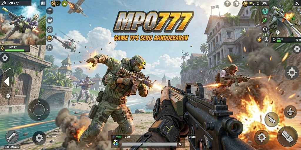 Screenshot gameplay MPO777 menampilkan adegan aksi TPS yang mendebarkan.