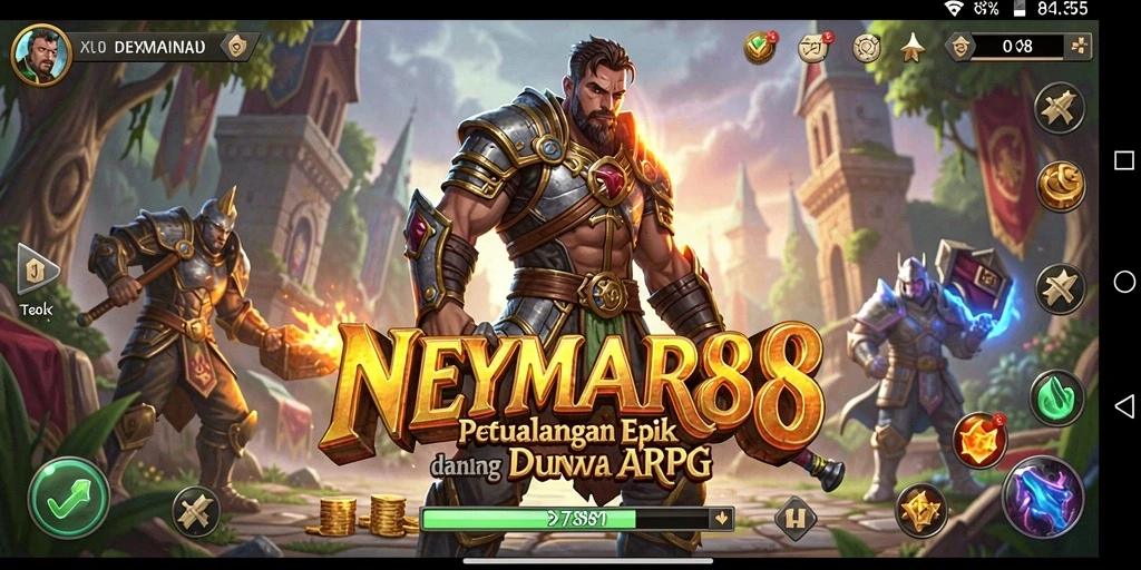 Tampilan gameplay seru di NEYMAR88 dengan aksi pertarungan yang mendebarkan.