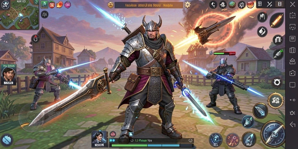 Tampilan gameplay NOX123 yang mendebarkan di layar ponsel.