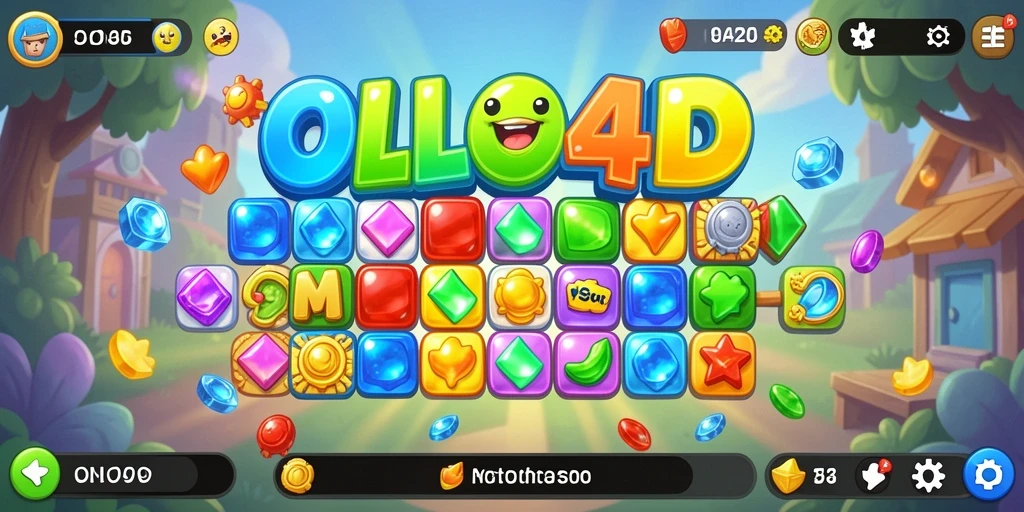Tampilan gameplay OLLO4D yang seru dalam pencocokan permata.