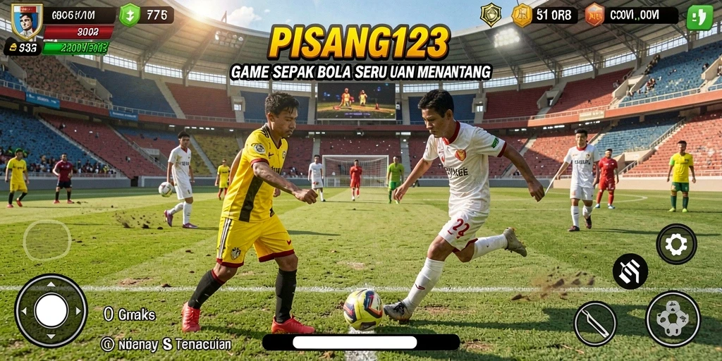 Tampilan gameplay PISANG123 dengan aksi pemain di lapangan.