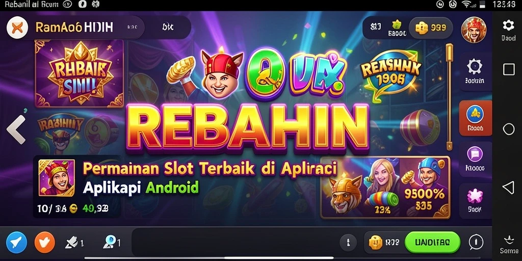 Screenshot REBAHIN menampilkan gameplay slot yang mendebarkan dan peluang menang.