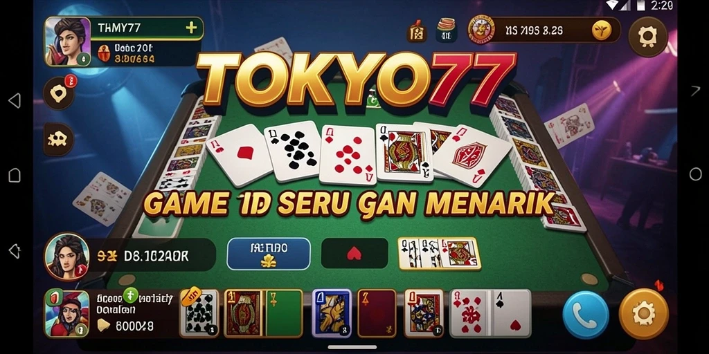 Tampilan gameplay menarik dari TOKYO77 yang menampilkan keseruan bermain domino.