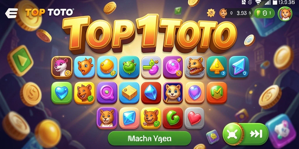 Tampilan gameplay TOP1TOTO dengan momen mencocokkan item yang seru.
