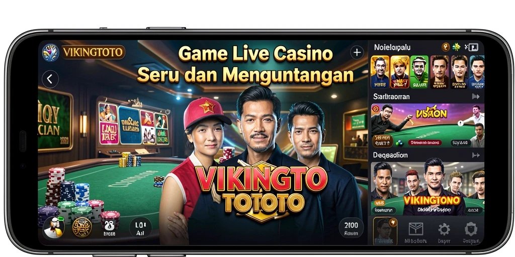 Tampilan gameplay Live Casino yang menarik dan interaktif di VIKINGTOTO.