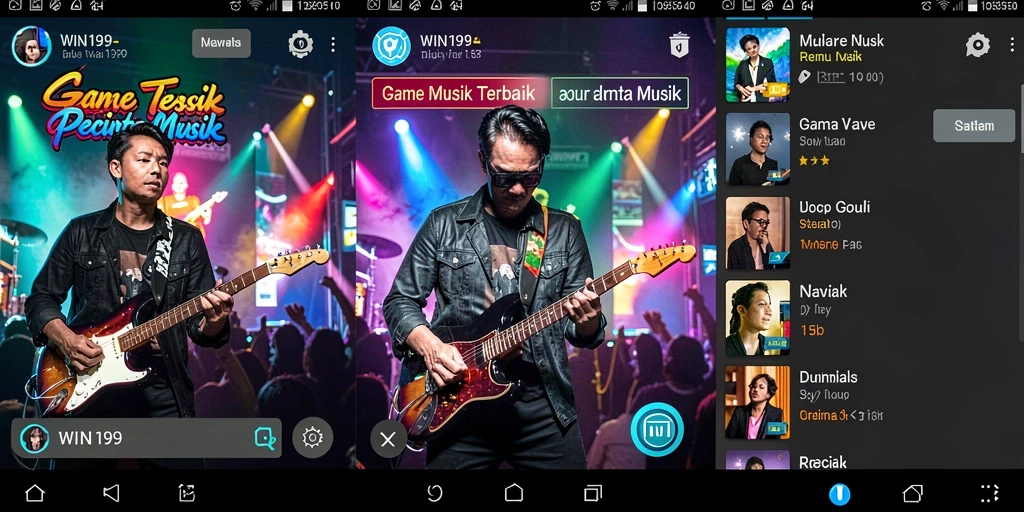 Screenshot gameplay WIN199 yang menampilkan interaksi pengguna dengan musik.